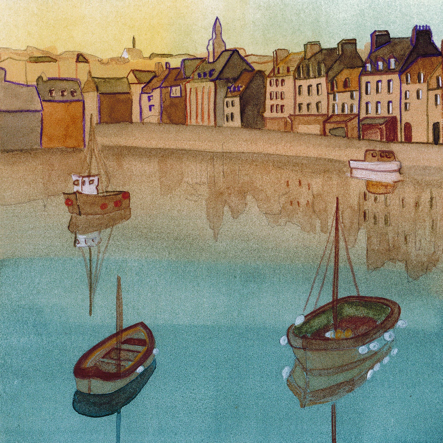 Reflets d'un port breton, impression d’art