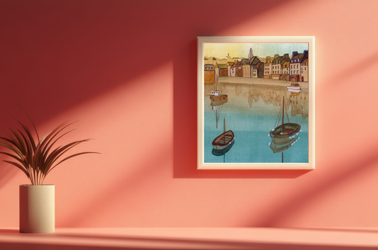 Reflets d'un port breton, impression d’art